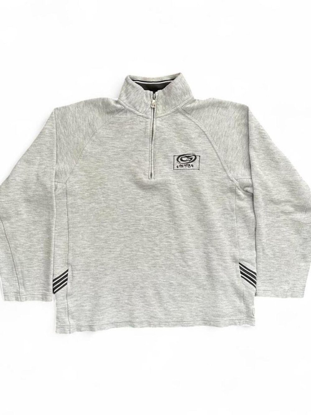 Gotcha Sport Quarter Zip Sweatshirt Vintage Surf Skate Grey Boxy Medium